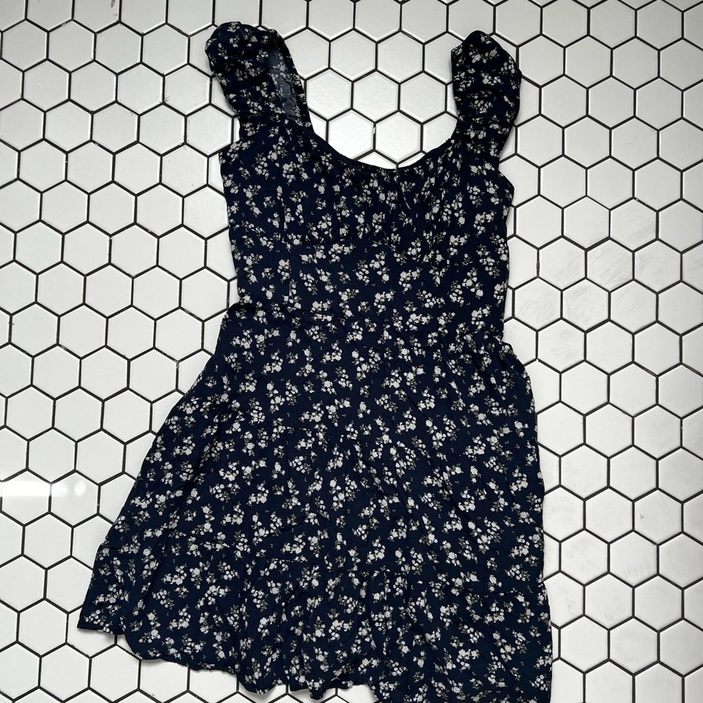 navy floral hollister dress size xs